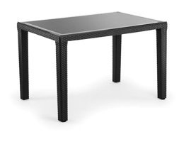 Bintaş Mobilya Star 120x80 cm Siyah Dikdörtgen Plastik Bahçe Masası