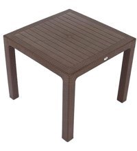 Galleon Design Luna Elit 90x90 cm Kahverengi Kare Plastik Bahçe Masası