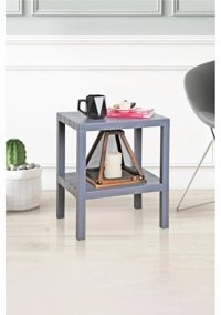Bayev 50x35 cm Gri Kare Plastik Bahçe Masası
