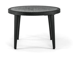 Bintaş Mobilya 110x75 cm Siyah Yuvarlak Plastik Bahçe Masası