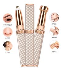 Luxury Yüz Genital Bölge Kaş Bıyık Koltuk Altı Sakal Bacak için Kablosuz Işıklı Epilasyon Aleti Gri