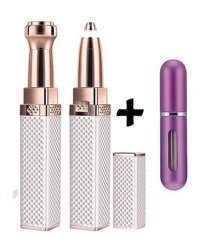 Markafox Luxury Yüz Genital Bölge Kaş Bıyık Koltuk Altı Sakal Bacak için 2 Cımbızlı 2 Başlıklı Kablosuz Işıklı Epilasyon Aleti Gri