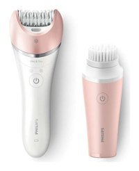 Philips BRP545-00 Yüz Genital Bölge Tüm Vücut Koltuk Altı Bacak için 32 Cımbızlı Kablosuz Işıklı Islak Kuru Epilatör Pembe