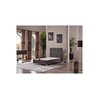 Beehanem Bengü 120x200 cm Başlıklı Sandıklı Tek Kişilik Baza Gri