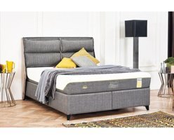 Tutku Yatak Visco Comfort 160x200 cm Başlıklı Yataklı Sandıklı Tek Kişilik Baza Seti Gri