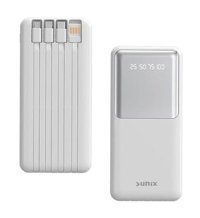 Sunix PB-49 12000 mAh Dijital Göstergeli Lightning & Type C Çoklu Bağlantı Powerbank Beyaz