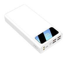 Newface NF240 40000 mAh Hızlı Şarj Işıklı Dijital Göstergeli USB Çoklu Bağlantı Powerbank Beyaz