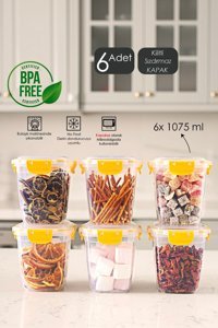 Porsima Dünya 12'li Plastik Saklama Kabı 6x1075 ml