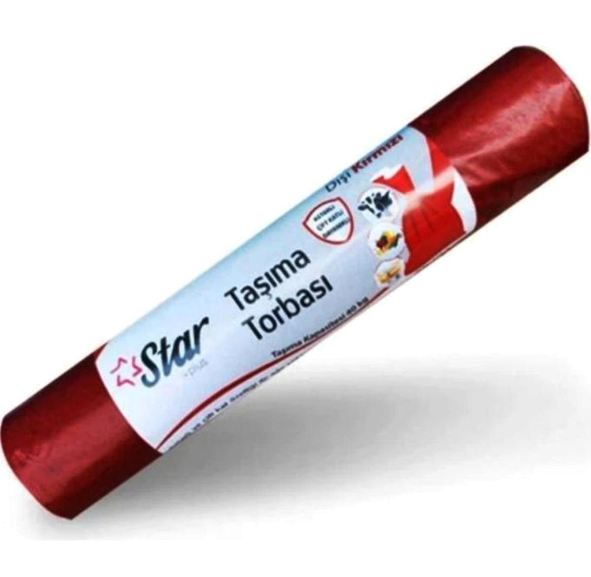 Star Plus Astarlı Çift Kat Büyük Boy Çöp Poşeti 7 Adet Bordo