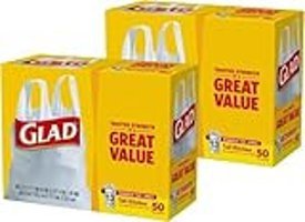 Clorox Glad Tall Şeffaf Orta Boy 32x20 cm Çöp Poşeti 2x50 Adet Beyaz