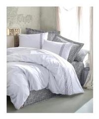 Cotton Box Pamuk Dört Mevsim 200 x 220 cm Çift Kişilik Çarşaflı İşlemeli Nevresim Takımı Gri