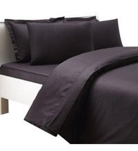 Taç Pamuk Dört Mevsim 200 x 220 cm Çift Kişilik Çarşaflı Düz Nevresim Takımı Siyah