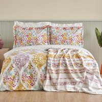 Karaca Home Pamuk Dört Mevsim 200 x 220 cm Çift Kişilik Çarşaflı Desenli Nevresim Takımı Çok Renkli