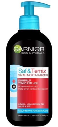 Garnier Skin Naturals Saf & Temiz Siyah Nokta Karşıtı Kömürlü Tüm Ciltler Yüz Temizleme Jeli 200 ml