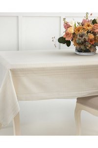 English Home Navy Ajurlu Polyester 150x200 cm Dikdörtgen Masa Örtüsü Krem