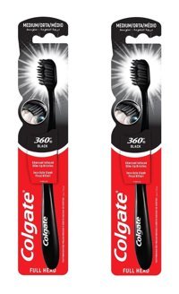 Colgate 360 Charcoal Orta Manuel Yetişkin Diş Fırçası Siyah 2 Adet