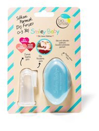 Smiley Baby Kapaklı Yumuşak Manuel Bebek Diş Fırçası Mavi