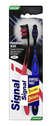 Signal Performance Black Orta Manuel Yetişkin Diş Fırçası Çok Renkli 1+1 24'lü