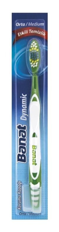 Banat Dynamic Orta Manuel Yetişkin Diş Fırçası Yeşil