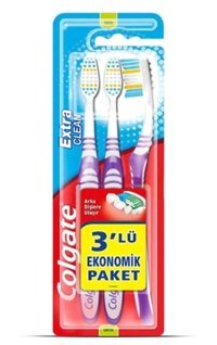 Colgate Extra Clean Orta Manuel Yetişkin Diş Fırçası Çok Renkli 2+1 12'li
