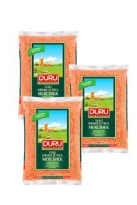 Duru Bakliyat Futbol Kırmızı Mercimek 3 kg