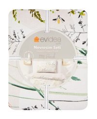 Evidea Soft Frachaurs Pamuk 160x220 cm Çarşafsız Çiçekli Tek Kişilik Nevresim Takımı Çok Renkli