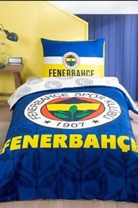 Nishev Fenerbahçe Pamuk 160x220 cm Çarşaflı Lastikli Tek Kişilik Nevresim Takımı Lacivert