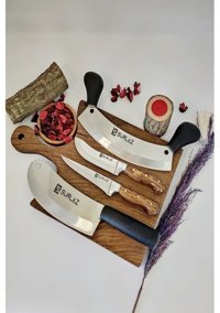 Sürlaz Ahşap Saplı 24 - 24 - 30 - 31 cm 4 Parça Düz Satır
