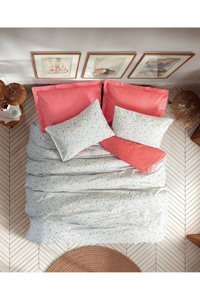 Cotton Box Petite Pamuk 160x220 cm Çarşaflı Geometrik Tek Kişilik Nevresim Takımı Çok Renkli