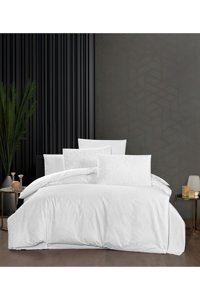 Pierre Cardin Ivy Beyaz Pamuk 160x220 cm Çarşaflı Tek Kişilik Nevresim Takımı Beyaz