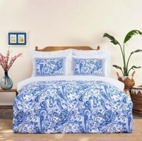 Karaca Home Bellance Mavi Pamuk 160x220 cm Çarşaflı Çiçekli Tek Kişilik Nevresim Takımı Mavi