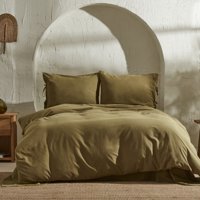 Karaca Home 4 Element Pamuk 160x220 cm Çarşaflı Düz Renk Tek Kişilik Nevresim Takımı Haki