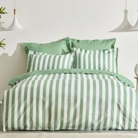 Karaca Home Brine Pamuk 160x220 cm Çarşaflı Çizgili Tek Kişilik Nevresim Takımı Yeşil