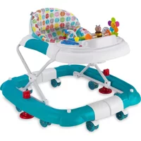 Baby Hope 212 Royal Yeni Versiyon Puantiyeli 8 Tekerlekli Oyuncaklı Müzikli Örümcek Yürüteç Mavi