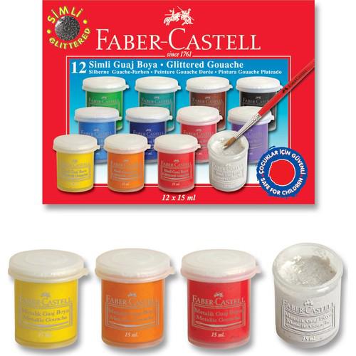 Faber-Castell Glittereden Gouache Çok Renkli 15 ml Guaj Boya Set