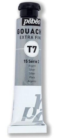 Pebeo T7 Extra-Fine N:15 Tüp Gümüş 20 ml Guaj Boya