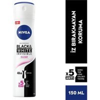 Nivea Invisible For Black & White Clear Pudrasız Ter Önleyici Sprey Kadın Deodorant 150 ml