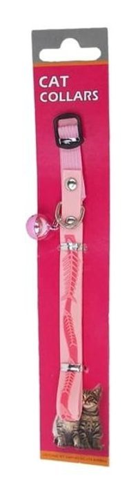Eastland Balık Desenli Pembe Ayarlanabilir Gezdirme Boyun Kedi Tasması