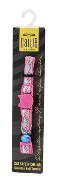 Cattie Desenli Pembe Ayarlanabilir Gezdirme Boyun Kedi Tasması