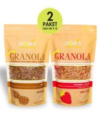 Mom's Natural Foods Chia Çilekli Yer Fıstıklı Granola 2x360 gr