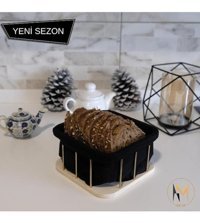 Pasiflora Desing Ahşap - Siyah Ekmek Kutusu