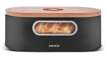 Karaca Stram Kapaklı Siyah Ekmek Kutusu