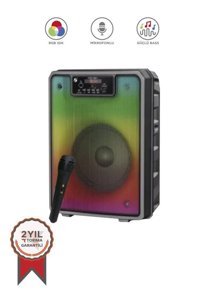 Torima KTS-1561 Radyolu Işıklı Siyah Bluetooth Hoparlör