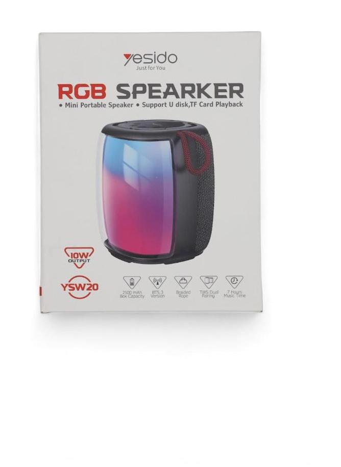 Yesido YSW20 Işıklı Siyah Bluetooth Hoparlör