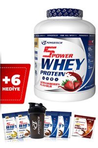 Powertech 5 Power Çilekli Whey Protein Tozu 2.16 kg