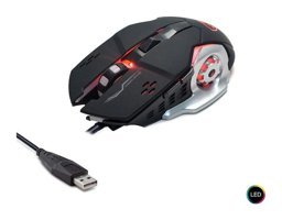 Polaxtor 601-6D 3200 DPI RGB Yatay Makrolu Kablolu Gri-Siyah Optik Gaming Mouse