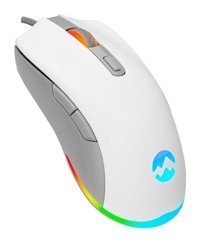 Everest Lumos RGB Yatay Makrolu Kablolu Beyaz-Gri Optik Gaming Mouse