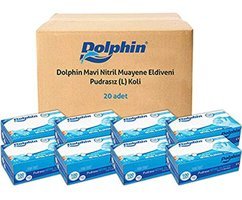 Dolphin Pudrasız Mavi Large Temizlik Eldiveni 20 Paket