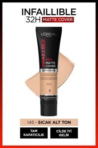 L'oréal Paris Infaillible 32h Matte Cover 145 Serum Tüp Fondöten 30 ml