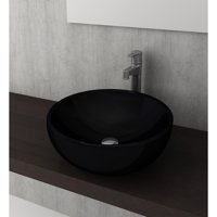 Bocchi Venezia 1119-005-0125 Klasik Tekli 45 cm Seramik Tezgah Üstü Çanak Lavabo Parlak Siyah
